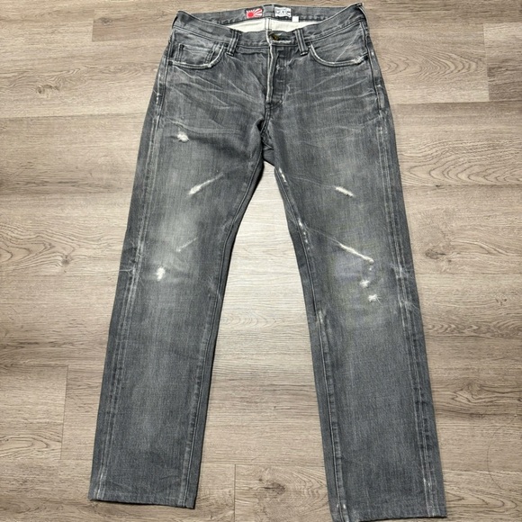 PRPS Other - PRPS Noir Washed Grey Distressed Selvedged Denim Jeans Straight Japan 32x29.5